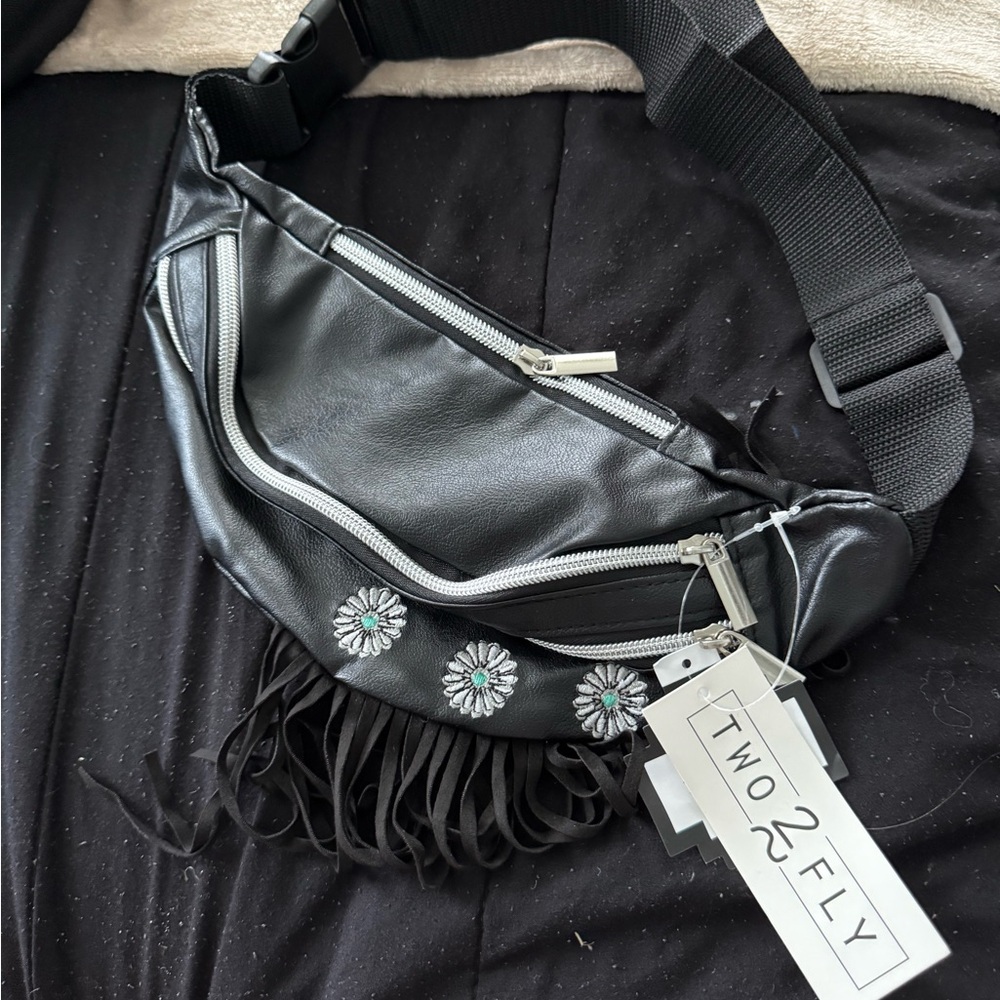 Black Fringe Crossbody Bag